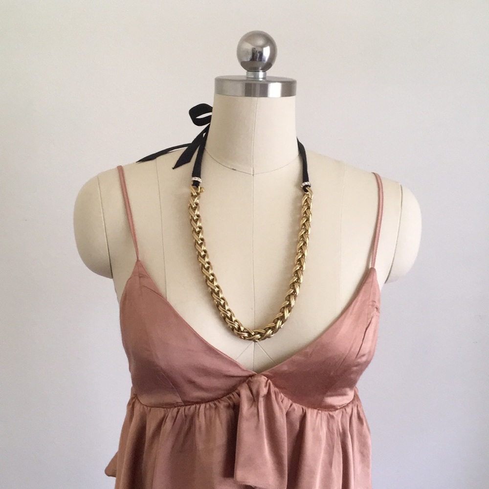 J crew Gold Necklace with Bow NWOT